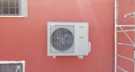 Pompa di calore aria acqua per impianto geotermico in villa a roma
