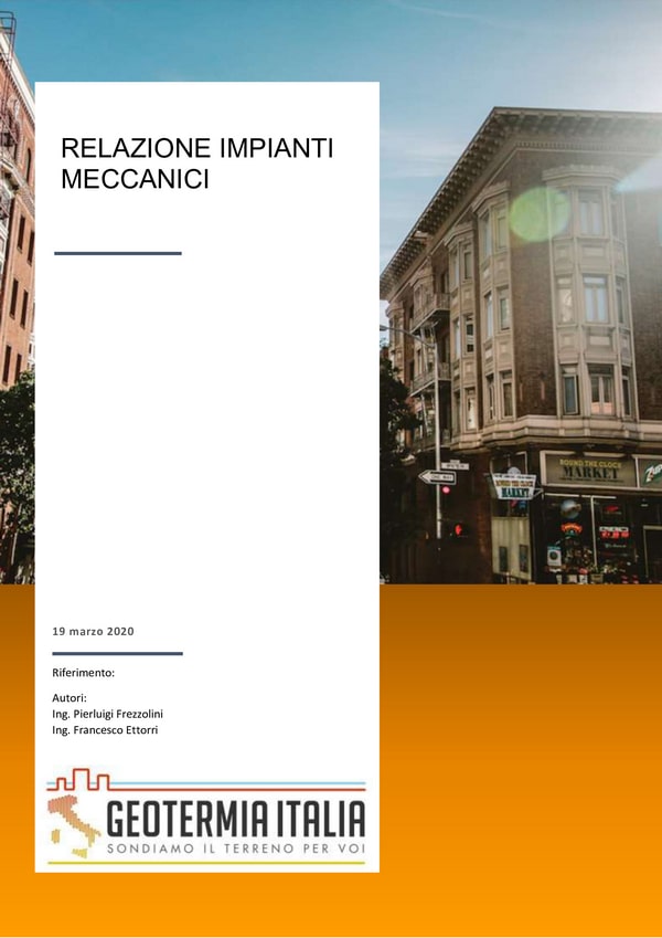 Relazione tecnica progettazione impianto geotermico