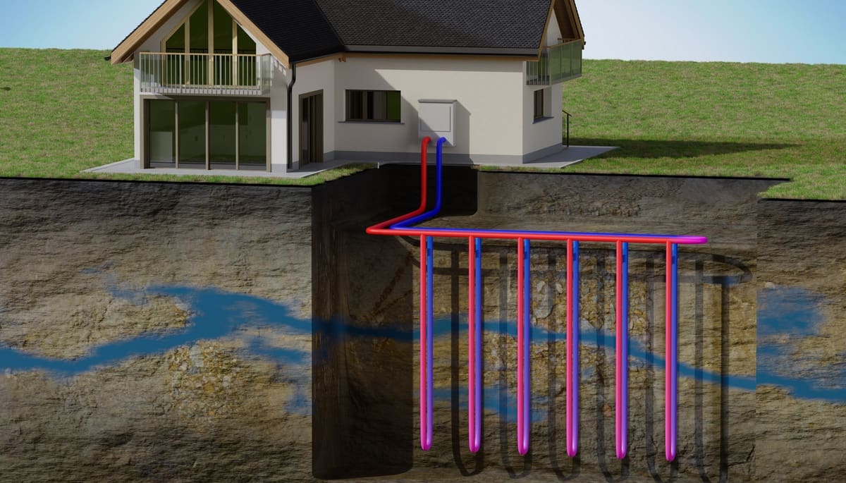Impianto geotermico con scambiatore in acqua di falda. – Impianti geotermici - Roma Impianto geotermico con sonde a immarsione.